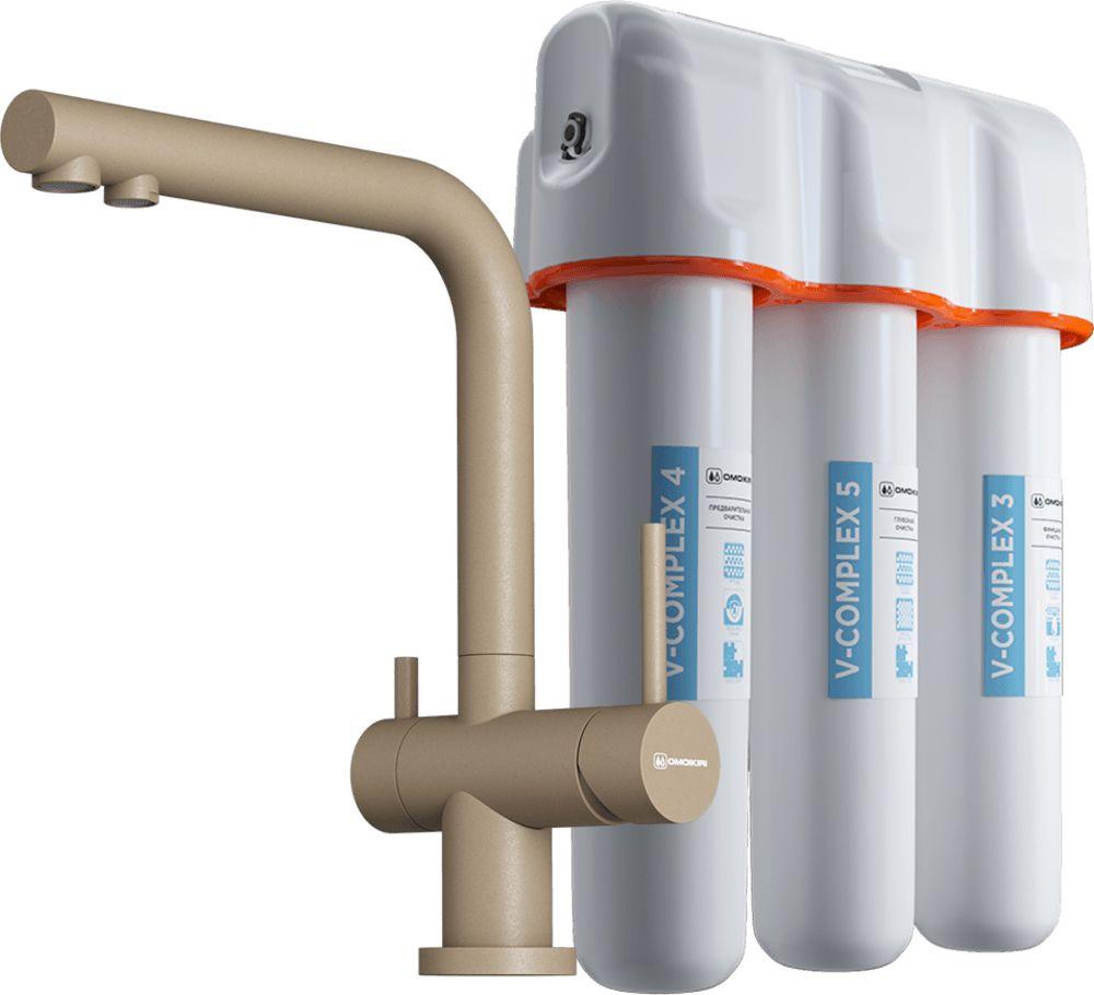 Смеситель для кухни Omoikiri Nagano-CA-P + Pure drop Lite — ракурс 1 из 4