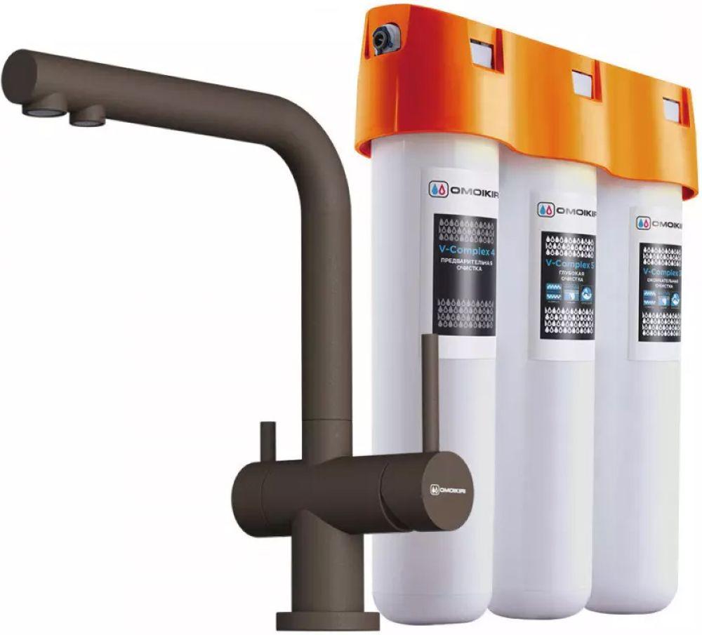 Смеситель для кухни Omoikiri Nagano-ES-P + Pure drop Lite (4500.8028) — ракурс 1 из 2